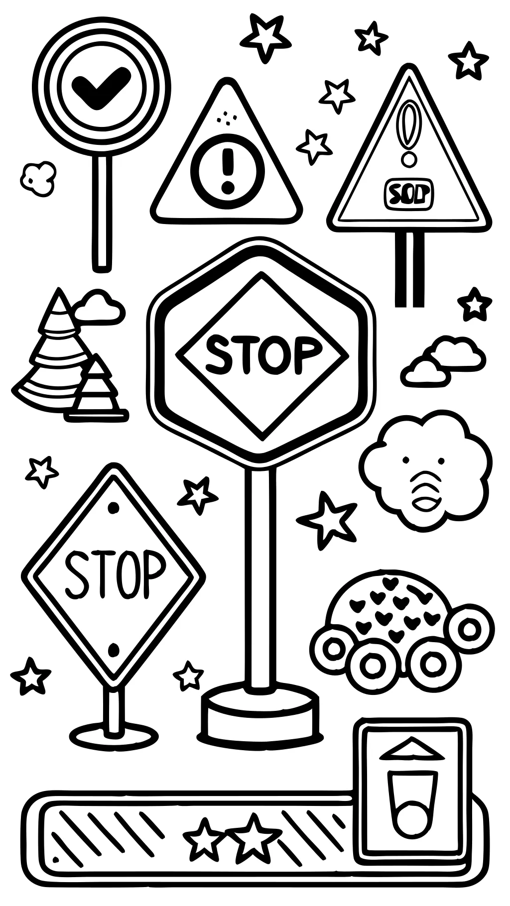 road signs coloring pages